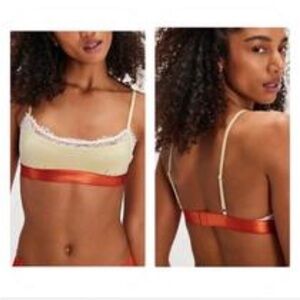 Free People Intimately Green and Orange Bralette XS